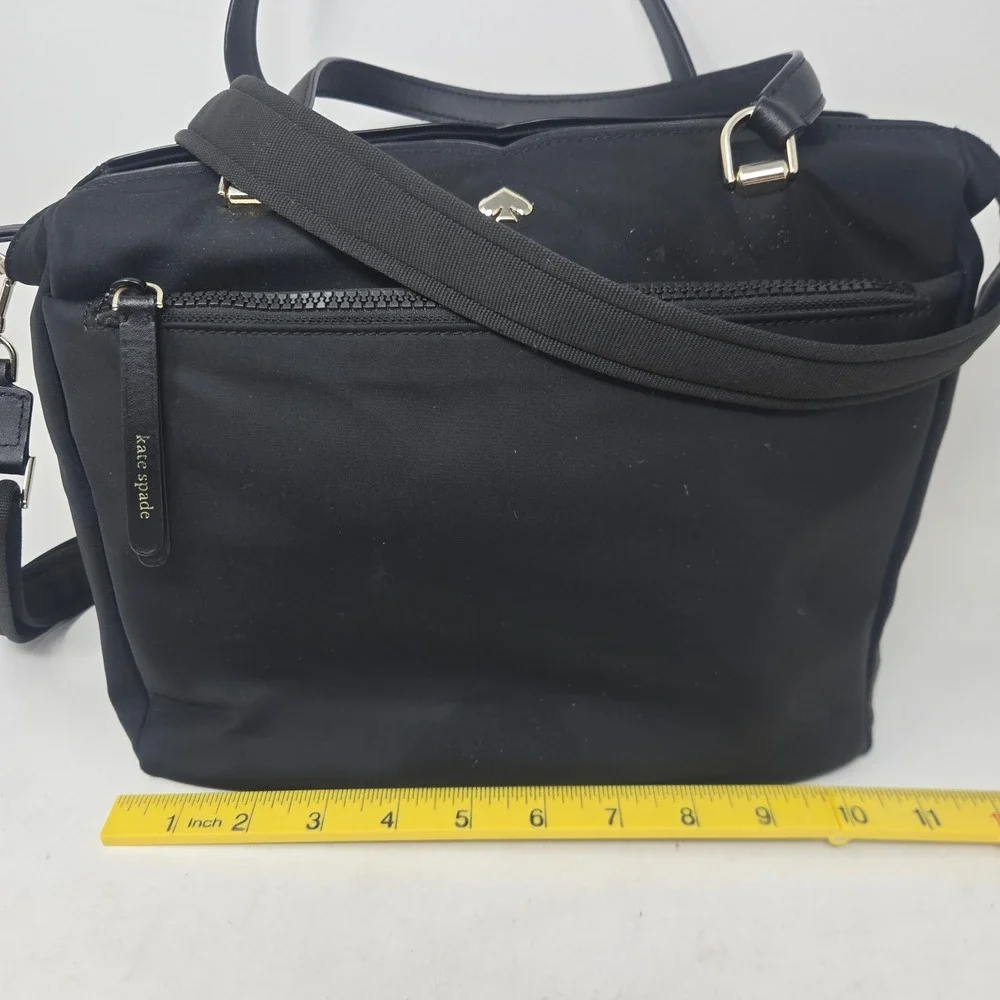 Kate Spade Chelsea Jae Medium‎ Satchel Black Nylon Crossbody Bag WKR00562